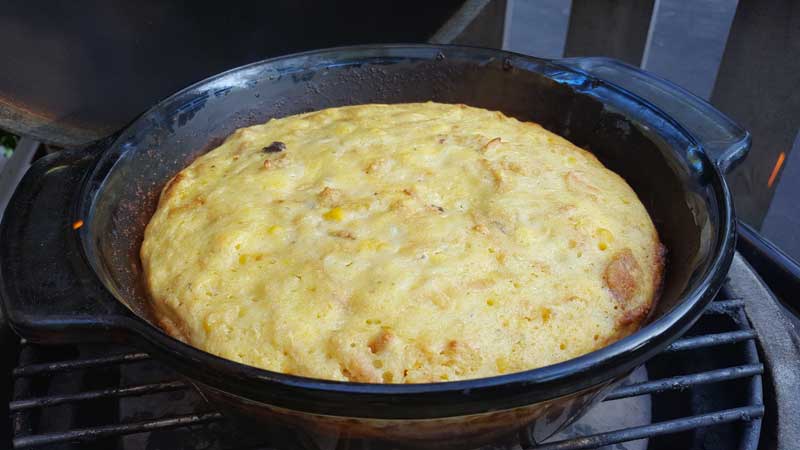 Baked casserole on the Big Green Egg.