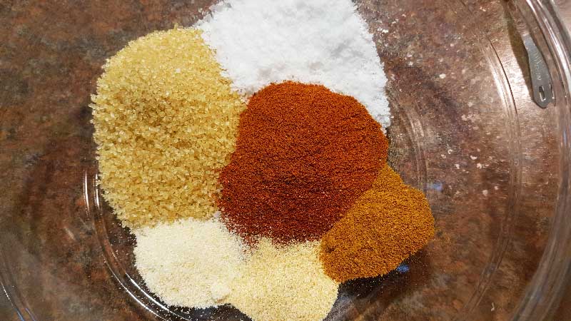 Mix of rub spices.