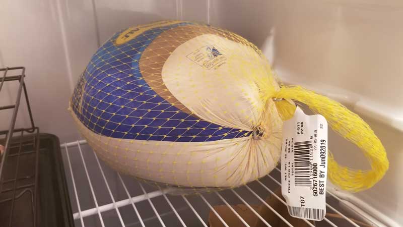 Turkey in a refridgerator.