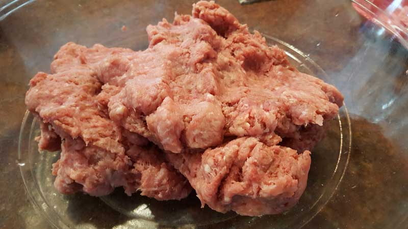 Ground beef and pork blended.