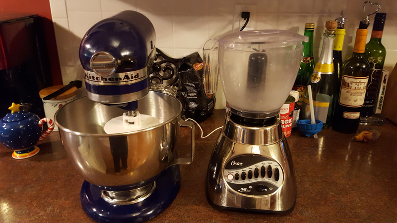Kitchen aid mixer and a food processor