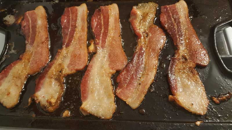 Bacon frying.